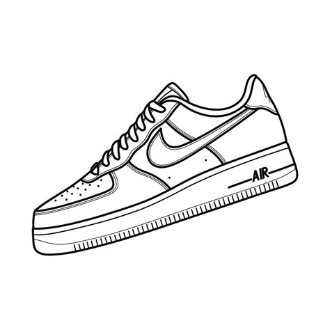 nike air force one shoes drawing